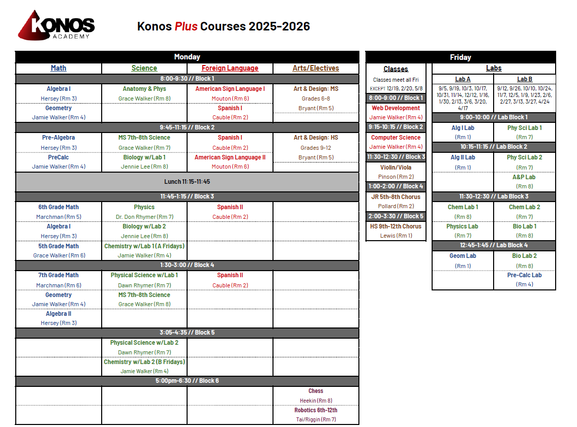 25-26 Plus Schedule
