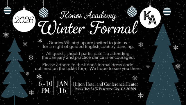 Winter Formal Graphic 2026 Tickets available now for A Christmas Carol: A Christmas Cabaret